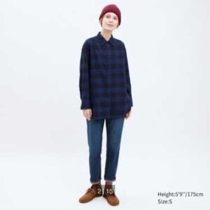 UNIQLO Blue Buffalo Check Flannel Button Up